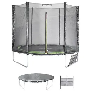 Comparateur de prix : SWEEEK Trampoline 250 cm. Vert. Avec filet de protection. Bâche. Filet...