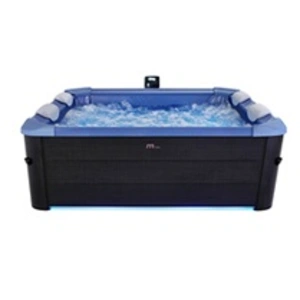 Comparateur de prix : sweeek Spa rigide 6 places hydromassages, 4 coussins, gris et bleu sapphire