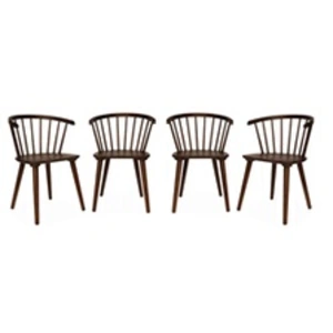 Sweeek Lot de 4 chaises noyer à barreaux en bois et contreplaqué. Paula. L 51 x P 53 x H 75cm