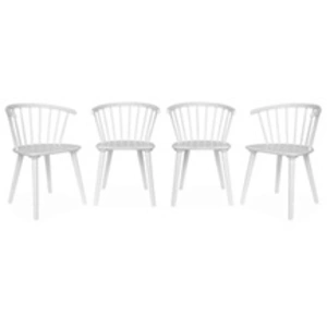 Comparateur de prix : SWEEEK Lot de 4 chaises blanches à barreaux en bois et contreplaqué. Paula. L 51 x P 53 x H 75cm