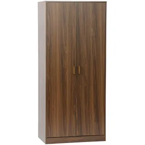 sweeek Dressing, armoire, 2 portes penderie et rangements noyer pas cher