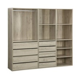 Comparateur de prix : Sweeek Kit dressing modulable 3 éléments MODULO. naturel. 200 x 45 x 180 cm