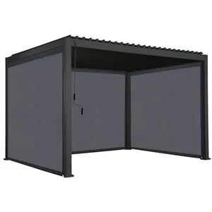 Comparateur de prix : SWEEEK Pergola bioclimatique en aluminium. Lames orientables 3x4m + 2 stores 3m + 1 store 4m triomphe anthracite