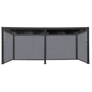 SWEEEK Pergola bioclimatique en aluminium. Lames orientables 3x6m + 4 stores 3m triomphe anthraciteVendu parcdiscount