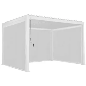 Comparateur de prix : SWEEEK Pergola bioclimatique en aluminium. Lames orientables 3x4m + 2 stores 3m + 1 store 4m triomphe blanc