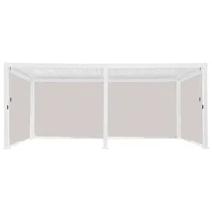 sweeek Pergola bioclimatique aluminium 3x6m 4 stores 3m blanc pas cher