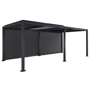 Comparateur de prix : SWEEEK Pergola bioclimatique aluminium et acier 3x6m lames orientables + 2 stores 3m palace anthracite