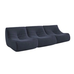 Sweeek Chauffeuse tissu effet alpaca 3 places bleu nuit pas cher