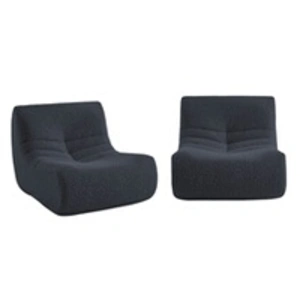 Sweeek Chauffeuse tissu effet alpaca 2 places. Bleu nuit. Style contem...