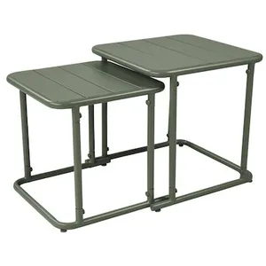 SWEEEK Table gigogne extérieure carrée en acier 45cm kaki - amélia pas cher