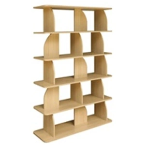 Comparateur de prix : SWEEEK Etagère, bibliothèque exotique décor bois chêne 5 niveaux, séparateurs