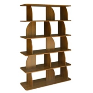 Comparateur de prix : SWEEEK Etagère, bibliothèque exotique décor bois noyer 5 niveaux, séparateurs