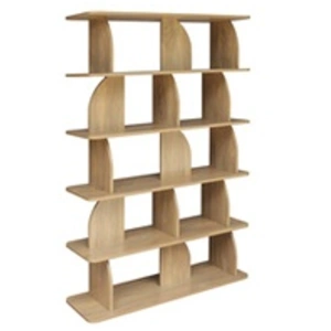 SWEEEK Etagère, bibliothèque exotique décor bois manguier 5 niveaux,