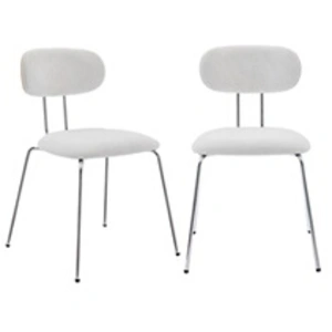Chaise décor bois courbé teinté chêne et tissu déperlant blanc, pieds