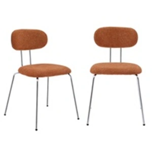 sweeek Chaise décor bois courbé teinté noyer et tissu déperlant terracotta, pas cher