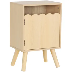 SWEEEK Table de chevet enfant décor bois naturel 1 porte, pieds bois de pin pas cher