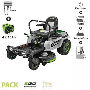 Ego Power+ - Tracteur Tondeuse électrique Rotation zéro, largeur de to... pas cher