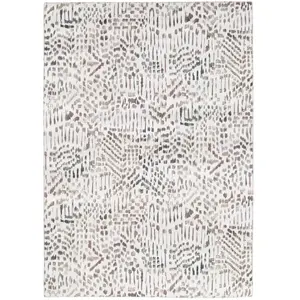 AFK Living Tapis design finition couture anglaise gris 120 x 160 pas cher