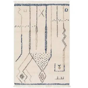 AFK Living Tapis doux et design style ethnique bleu 200 x 290 pas cher