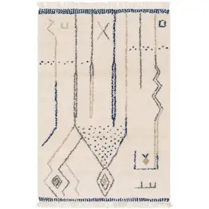 AFK Living Tapis doux et design style ethnique bleu 120 x 170 pas cher