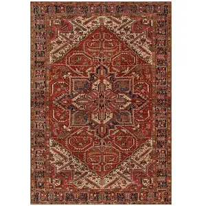 AFK Living Tapis design finition couture anglaise rouge 160 x 230 pas cher