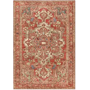 Tapis design finition couture anglaise rouge 120 x 160 pas cher