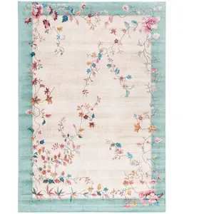 AFK Living Tapis design finition couture anglaise beige 160 x 230 pas cher