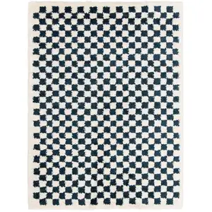 AFK Living Tapis à poil haut doux et confortable bleu 120 x 170