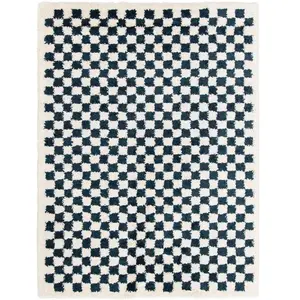 AFK Living Tapis à poil haut doux et confortable bleu 200 x 290 pas cher