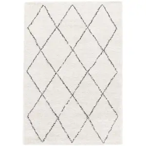 AFK Living Tapis shaggy de style berbère doux et volumineux beige 80 x 150 pas cher