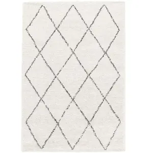AFK Living Tapis shaggy de style berbère doux et volumineux beige 120 x 170 pas cher