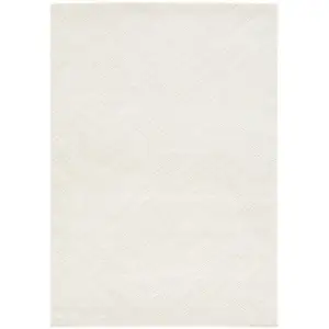 AFK Living Tapis design ultra doux en fibres recyclées blanc 80 x 150 pas cher