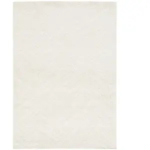 AFK Living Tapis design ultra doux en fibres recyclées blanc 120 x 170 pas cher