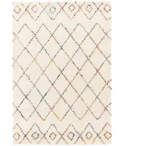 AFK Living Tapis shaggy design doux et volumineux beige 140 x 200 pas cher