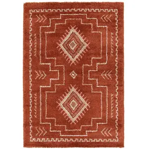 AFK Living Tapis shaggy design doux et volumineux rouge 160 x 230 pas cher