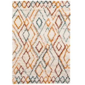 AFK Living Tapis shaggy épais et doux facile à entretenir multicolore 120 x 170 pas cher