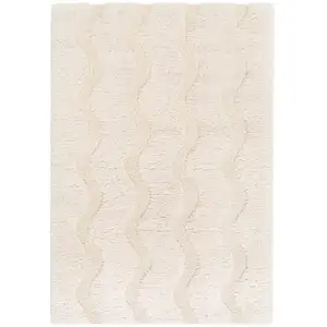 AFK Living Tapis shaggy ultra doux et facile à entretenir beige 200 x 290