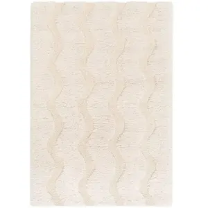 AFK Living Tapis shaggy ultra doux et facile à entretenir beige 160 x 230 pas cher
