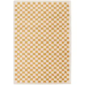 AFK Living Tapis à poil haut doux et confortable jaune 160 x 230 pas cher