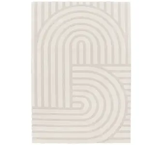 AFK Living Tapis design avec effet relief beige 200 x 290