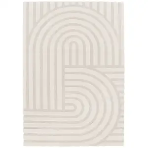 AFK Living Tapis design avec effet relief beige 160 x 230 pas cher
