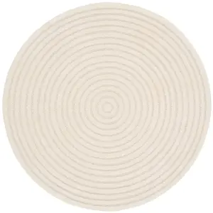 AFK Living Tapis rond design avec effet relief blanc 160 x 160 pas cher