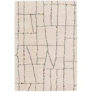AFK Living Tapis shaggy épais et doux facile à entretenir beige 200 x 290 pas cher