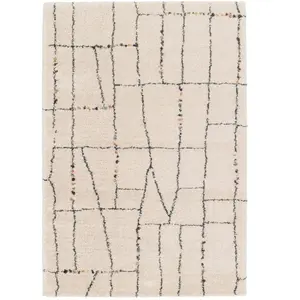 AFK Living Tapis shaggy épais et doux facile à entretenir beige 120 x 170 pas cher