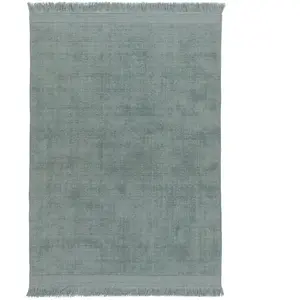 AFK Living Tapis design doux en laine et coton fait main vert 160 x 230