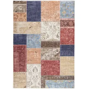 AFK Living Tapis patchwork finition couture anglaise 120 x 170 pas cher