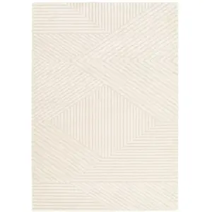 Tapis design avec effet relief beige 200 x 290