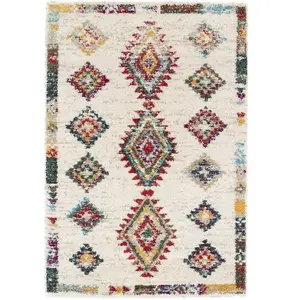 AFK Living Tapis shaggy design doux et volumineux de style ethnique 120 x 170 pas cher