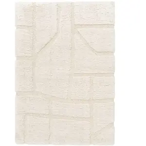 AFK Living Tapis épais ultra doux beige 120 x 170 pas cher