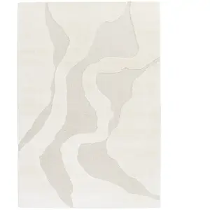 AFK Living Tapis avec effet relief très doux beige 160 x 230 pas cher